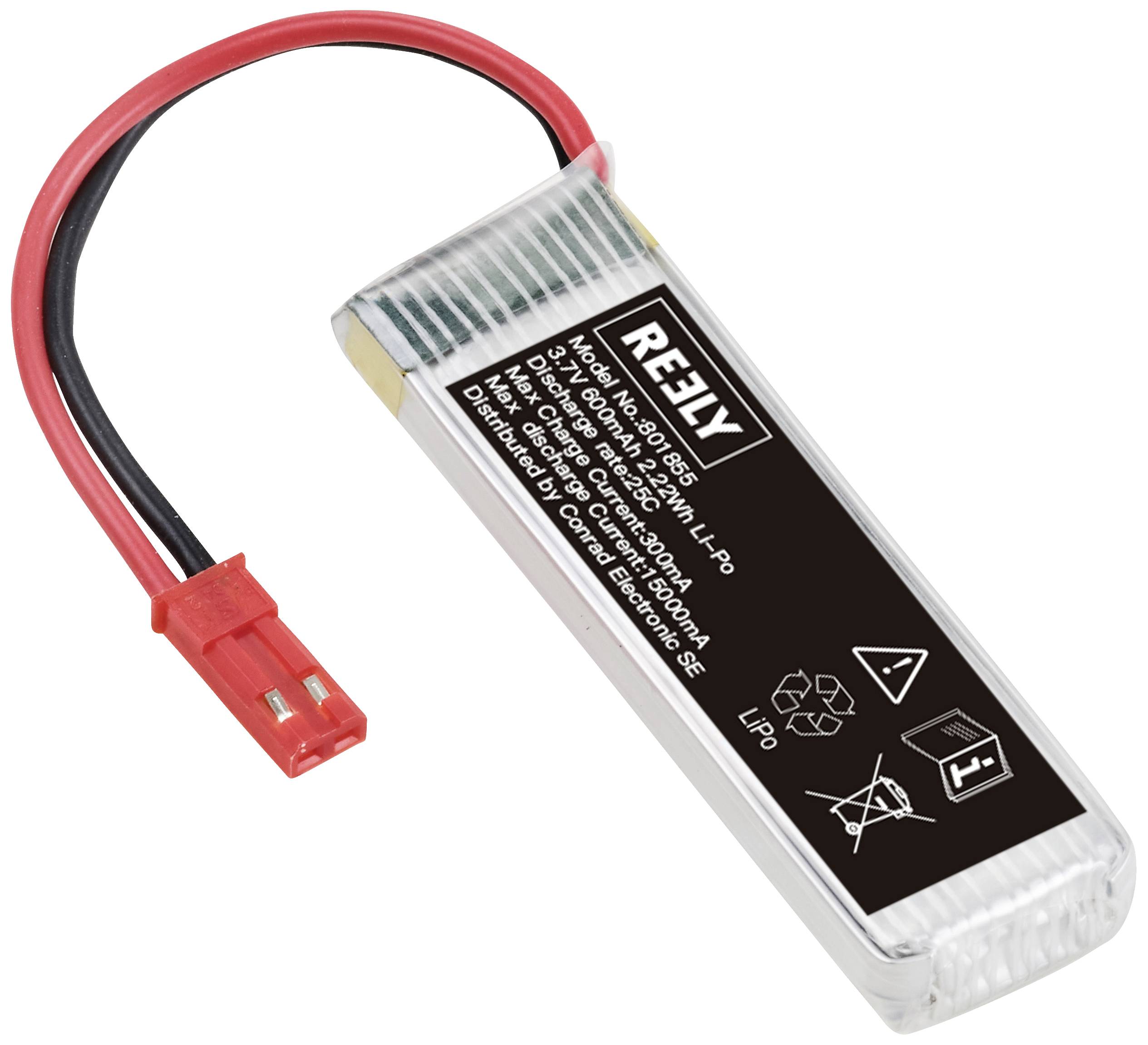 Pakiet akumulatorów (LiPo) 3.7 V 600 mAh 25 C Reely Softcase BEC - obrazek 1