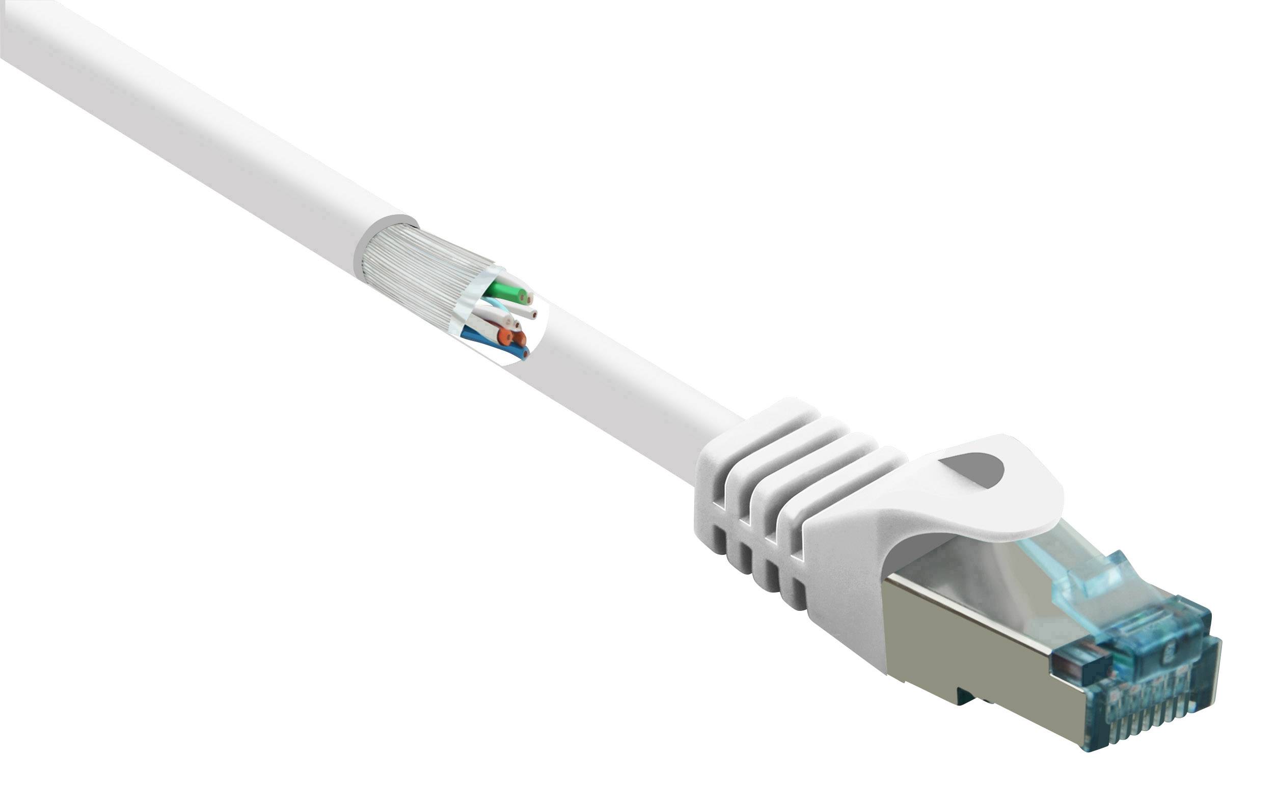 kabel LAN Renkforce RF-5043786, 1 szt., RJ45, CAT 6a, S/FTP, 3.00 m, biały - obrazek 1