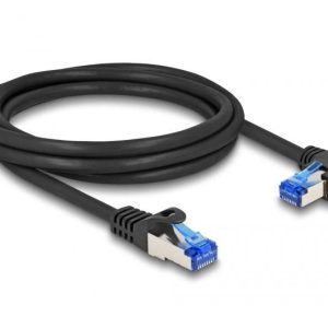 kabel LAN Delock 80223, 1 szt., RJ45, CAT 6a, S/FTP, 2.00 m, czarny