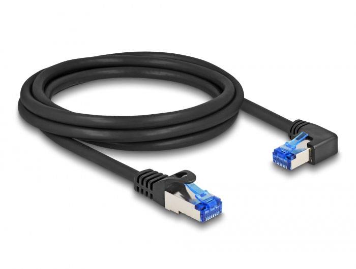 kabel LAN Delock 80223, 1 szt., RJ45, CAT 6a, S/FTP, 2.00 m, czarny - obrazek 1