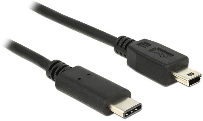 Delock Kabel USB USB 2.0 Złącze męskie USB Mini-B, Złącze męskie USB-C® 0.50 m czarny 83335 - obrazek 1