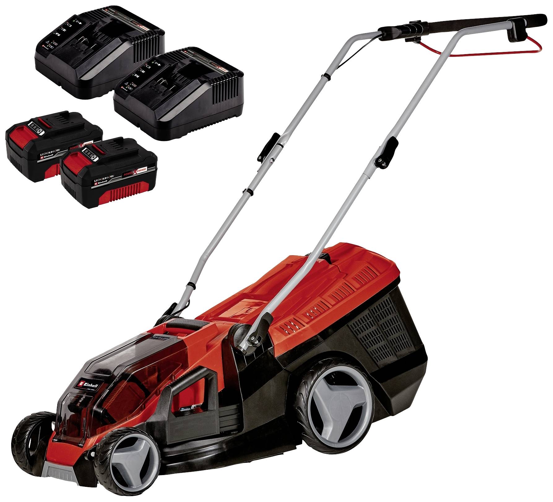 Einhell Power X-Change GE-CM 36/36 Li (2x 4,0Ah) akumulatorowy Akumulatorowa kosiarka do trawy wraz z 2. ładowarką, zaw. - obrazek 1