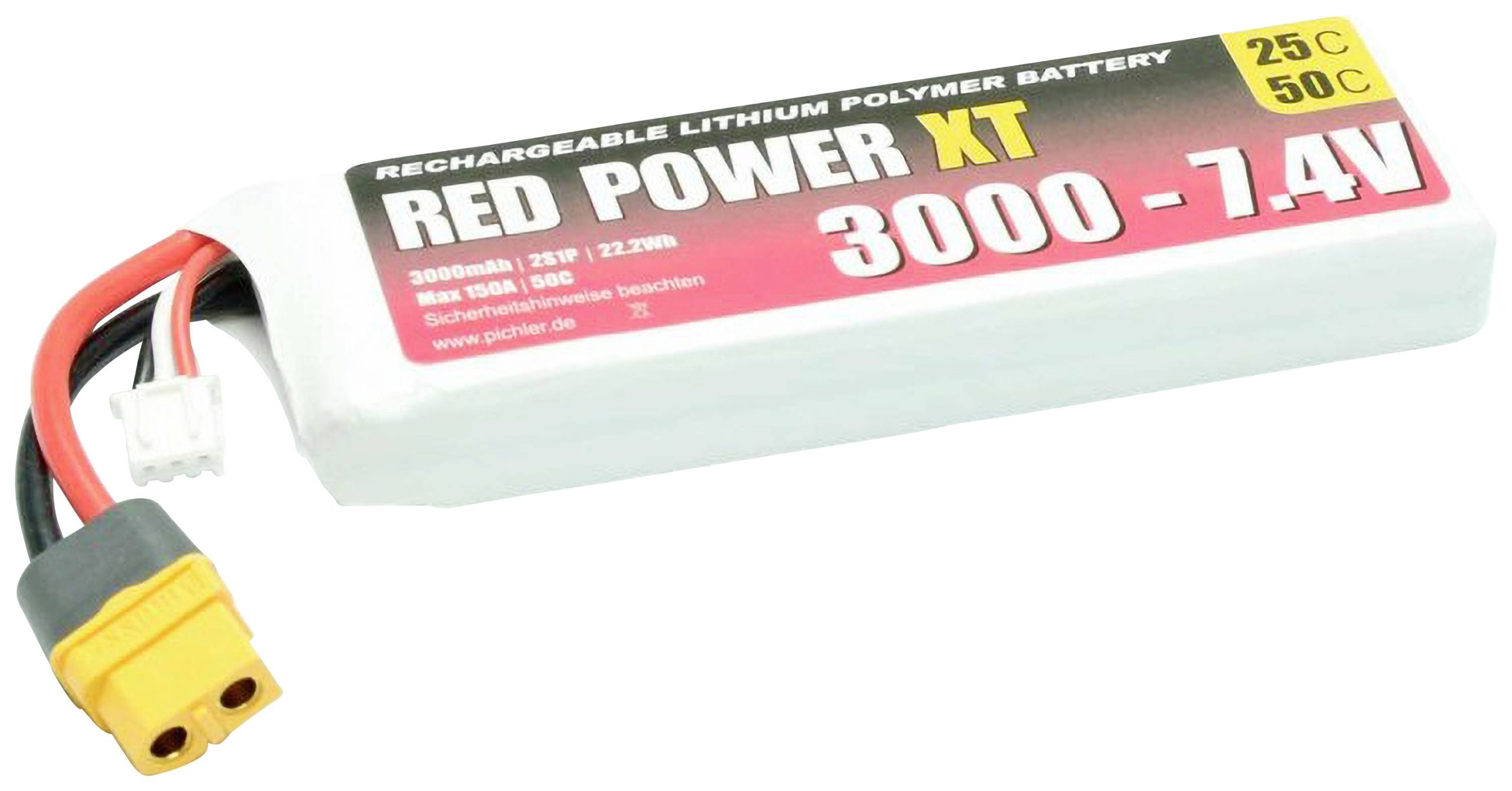 Pakiet akumulatorów (LiPo) 7.4 V 3000 mAh Red Power Softcase XT60 - obrazek 1