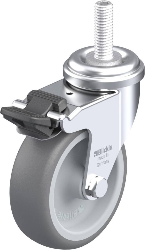 Blickle 307124 LRA-TPA 75G-FI-GS10 Kółko skrętne z hamulcem Średnica koła: 75 mm Maksymalne obciążenie: 75 kg 1 szt.