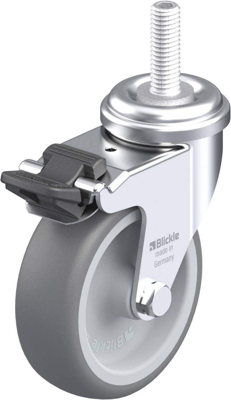 Blickle 307124 LRA-TPA 75G-FI-GS10 Kółko skrętne z hamulcem Średnica koła: 75 mm Maksymalne obciążenie: 75 kg 1 szt. - obrazek 1