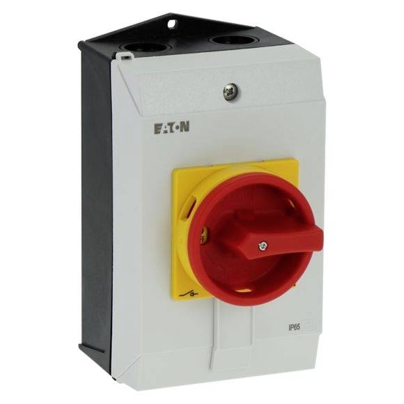 Eaton P1-40/I2H/SVB Przełącznik ON/OFF zawiera wyłącznik awaryjny, zamykany 40 A 690 V 1 x 90 ° szary, czarny, czerwony,