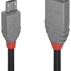 LINDY Kabel USB USB 2.0 Złącze męskie USB-A, Złącze męskie USB Micro-B 0.50 m czarny, szary podwójne ekranowanie 36731 LINDY Kabel USB USB 2.0 Złącze męskie USB-A, Złącze męskie USB Micro-B 0.50 m czarny, szary podwójne ekranowanie 36731