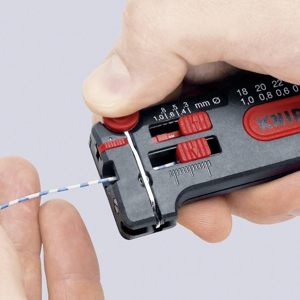 Ściągacz izolacji do drutów Knipex 12 80 040 SB, 0.12 do 0.4 mm - obrazek 1