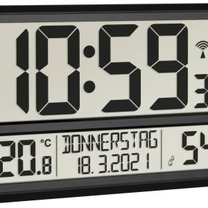 TFA Dostmann 60.4520.01 Sterowany radiowo Zegar ścienny 36 cm x 2.8 cm x 23.5 cm czarny duży wyświetlacz TFA Dostmann 60.4520.01 Sterowany radiowo Zegar ścienny 36 cm x 2.8 cm x 23.5 cm czarny duży wyświetlacz