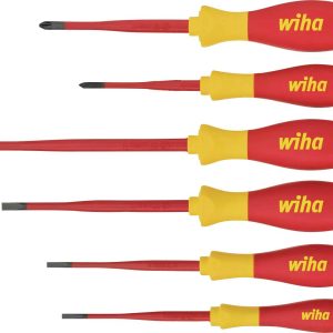 Zestaw wkrętaków Wiha SoftFinish electric slimFix 35389, płaski, krzyżakowy Phillips, VDE, 6 szt. Zestaw wkrętaków Wiha SoftFinish electric slimFix 35389, płaski, krzyżakowy Phillips, VDE, 6 szt.