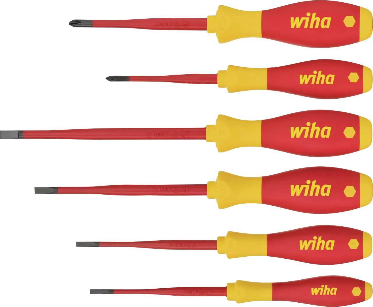 Zestaw wkrętaków Wiha SoftFinish electric slimFix 35389, płaski, krzyżakowy Phillips, VDE, 6 szt. - obrazek 1