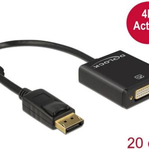 Kabel DisplayPort Delock DELOCK Adapterkabel DP 1.2 Stecker sw 62599, DisplayPort na DVI 24+5pol., 0.20 m Kabel DisplayPort Delock DELOCK Adapterkabel DP 1.2 Stecker sw 62599, DisplayPort na DVI 24+5pol., 0.20 m