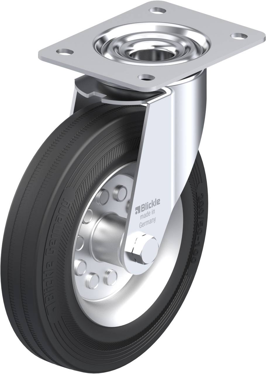 Zestaw kołowy Blickle LE-VE 200R, obrotowy, O = 200 mm, 140 x 110 mm, nośność 205 kg - obrazek 1
