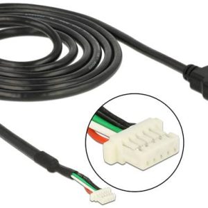 Delock Kabel USB USB 2.0 Złącze męskie USB-A, Złącze męskie 5-pinowe 1.50 m czarny ze złączem słupowym 95986 Delock Kabel USB USB 2.0 Złącze męskie USB-A, Złącze męskie 5-pinowe 1.50 m czarny ze złączem słupowym 95986