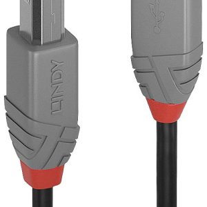 LINDY Kabel USB USB 2.0 Złącze męskie USB-A, Złącze męskie USB-B 0.50 m czarny, szary 36671 LINDY Kabel USB USB 2.0 Złącze męskie USB-A, Złącze męskie USB-B 0.50 m czarny, szary 36671