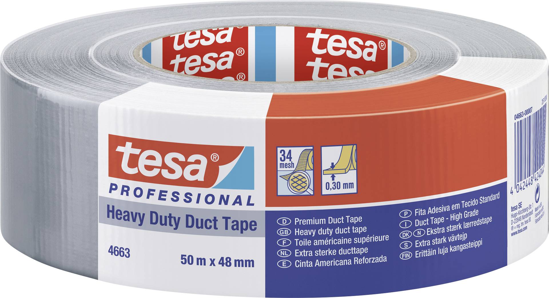 Taśma materiałowa tesa tesa® Professional 04663-00007-02 STRONG (D x S) 50 m x 48 mm 50 m 1 szt. - obrazek 1