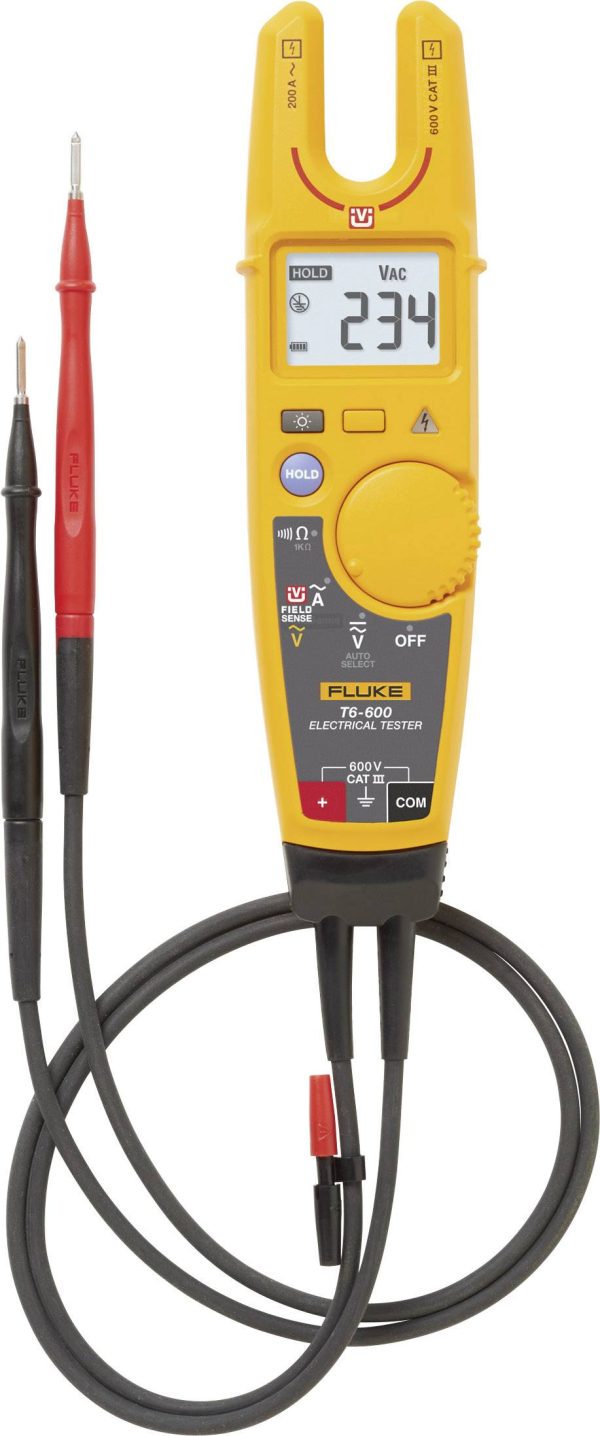 Fluke T6-600/EU Multimetr, Tester elektryczny cyfrowy CAT III 600 V Wyświetlane liczby: 2000