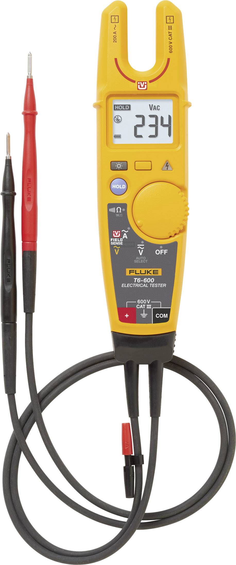 Fluke T6-600/EU Multimetr, Tester elektryczny cyfrowy CAT III 600 V Wyświetlane liczby: 2000 - obrazek 1