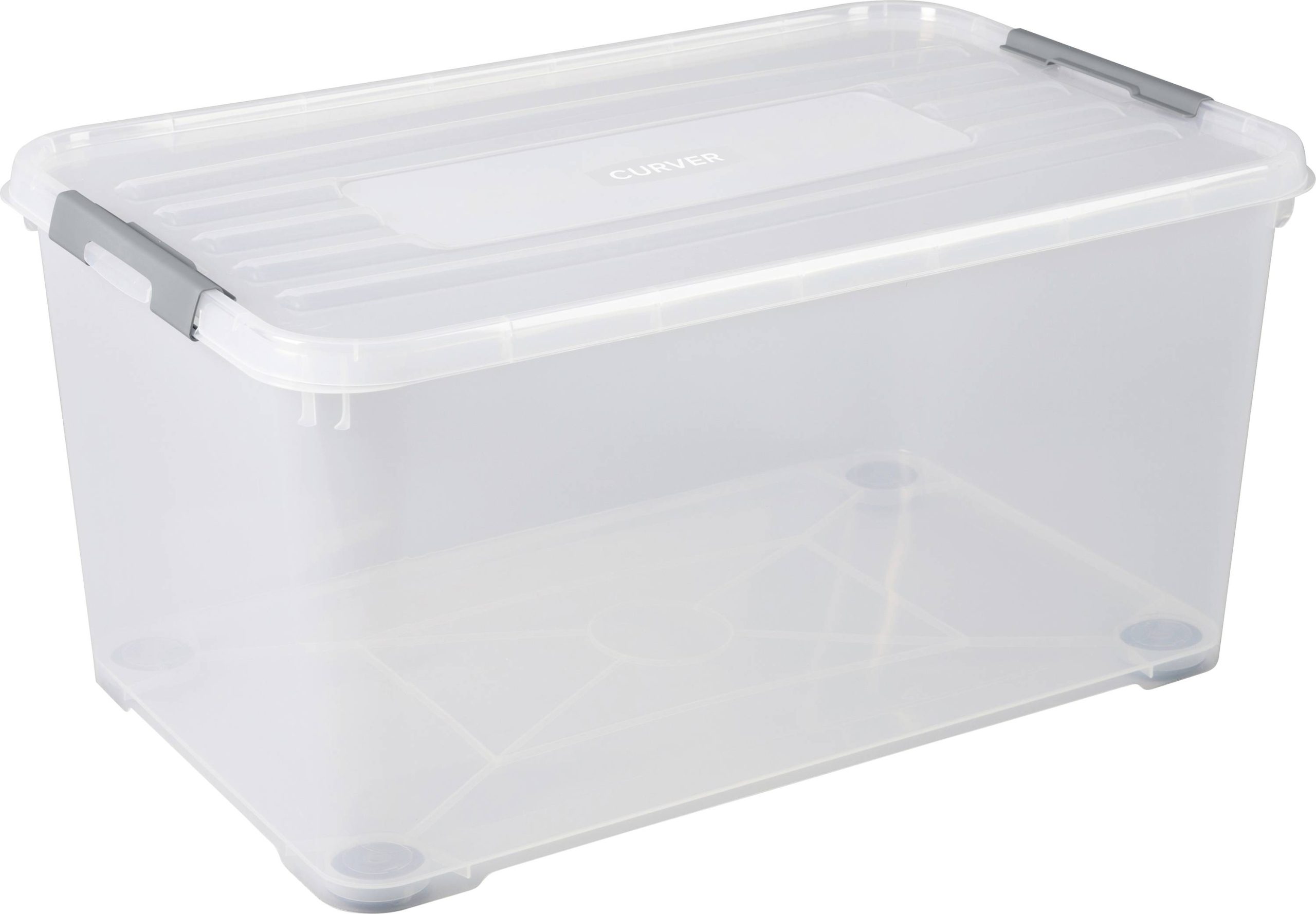Curver 243857 Skrzynka do przechowywania HANDY do sztaplowania (D x S x W) 800 x 500 x 390 mm przeźroczysty, srebrny 1 s - obrazek 1