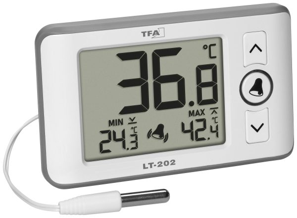 TFA Dostmann Digitales Profi-Thermometer mit Kabelfühler LT 202 Termometr biały 30.1052.02