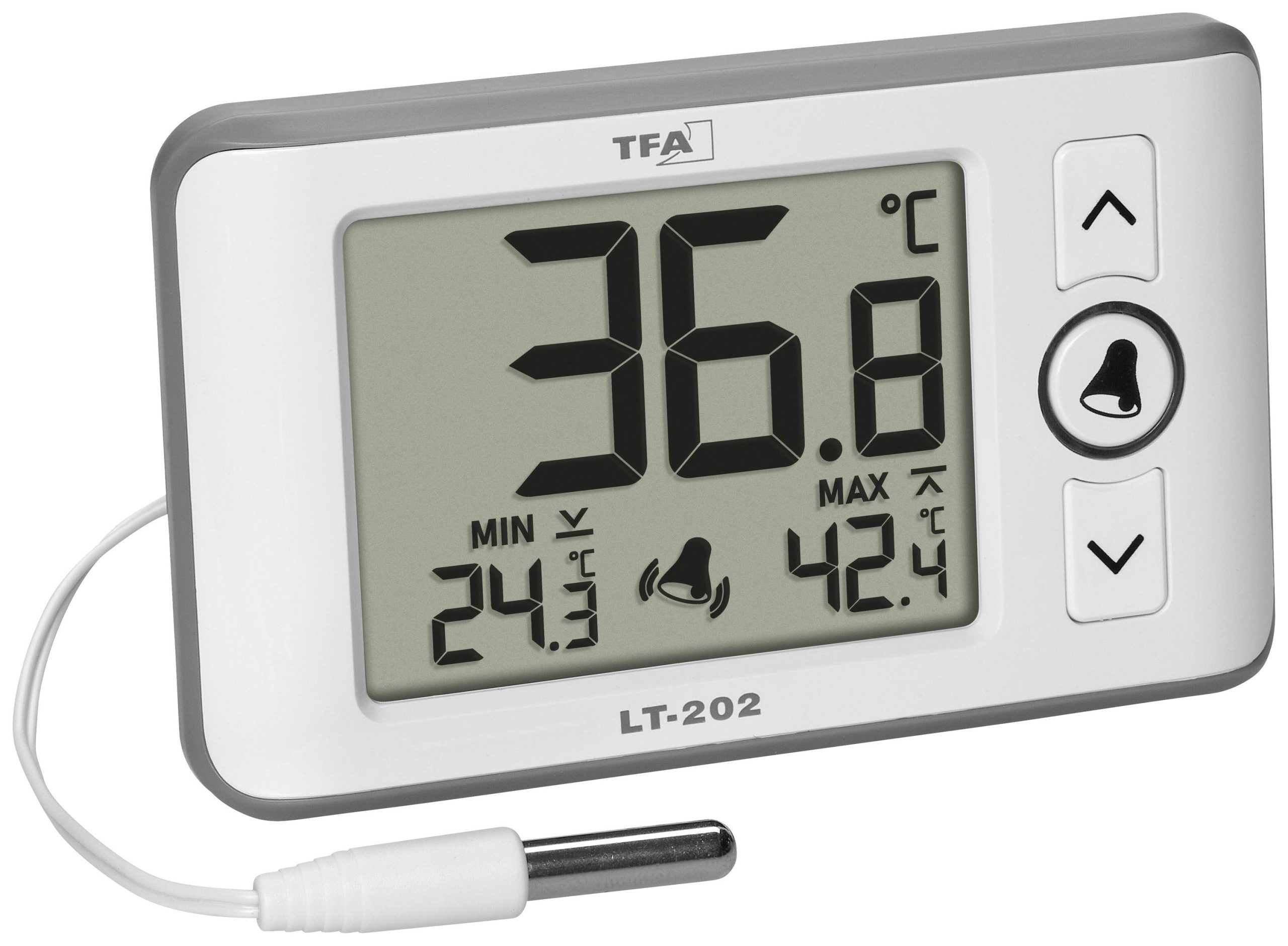 TFA Dostmann Digitales Profi-Thermometer mit Kabelfühler LT 202 Termometr biały 30.1052.02 - obrazek 1