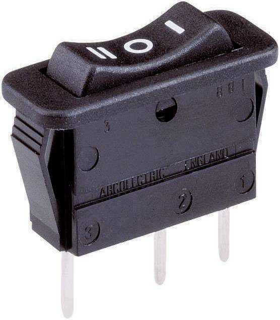 Przełącznik kołyskowy Arcolectric (Bulgin Ltd.) C 1522 VB AAB, 250 V/AC, 16 A, 1 x (wł)/wył/(wł), chwilowy/0/chwilowy, 1 - obrazek 1