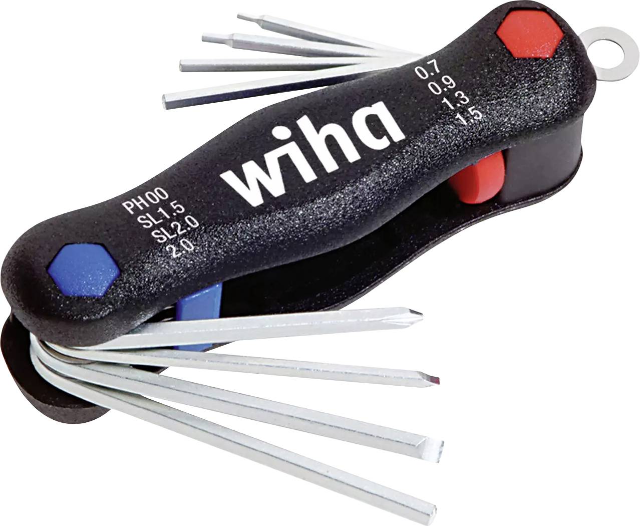 Wiha płaski, krzyżakowy Phillips, wewnętrzny sześciokąt Zestaw kluczy trzpieniowych 0.7 mm, 0.9 mm, 1.3 mm, 1.5 mm, 2 mm - obrazek 1