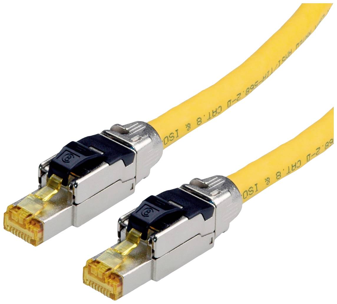 kabel LAN Roline 21.15.1853, 1 szt., RJ45, CAT 8.1, S/FTP, 3.00 m, żółty - obrazek 1