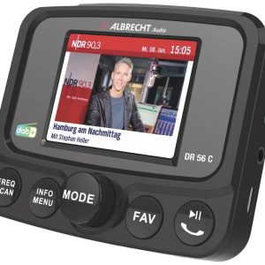 Odbiornik DAB+ Albrecht DR 56 C strumieniowe przesyłanie muzyki Bluetooth, funkcja głośnomówiąca, funkcja ładowania, uch Odbiornik DAB+ Albrecht DR 56 C strumieniowe przesyłanie muzyki Bluetooth, funkcja głośnomówiąca, funkcja ładowania, uch