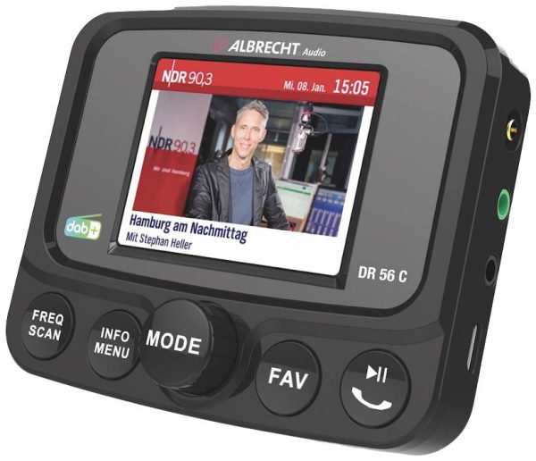 Odbiornik DAB+ Albrecht DR 56 C strumieniowe przesyłanie muzyki Bluetooth, funkcja głośnomówiąca, funkcja ładowania, uch