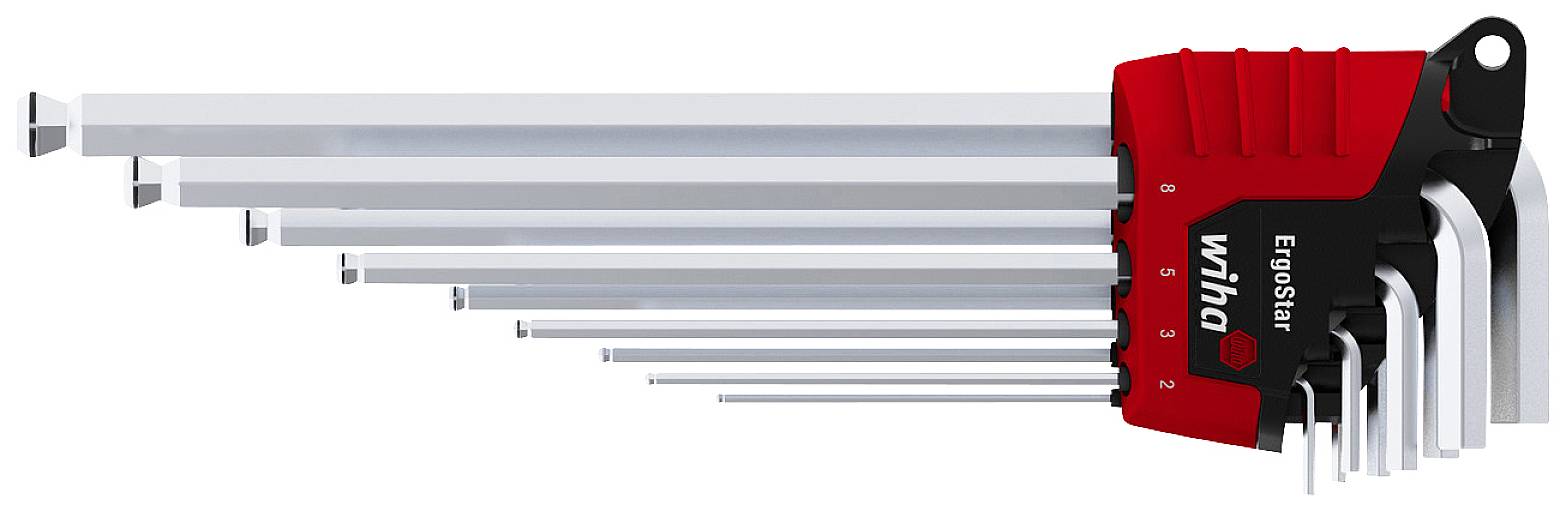 Wiha 43851 sześciokąt Zestaw kluczy trzpieniowych 1.5 mm, 2 mm, 2.5 mm, 3 mm, 4 mm, 5 mm, 6 mm, 8 mm, 10 mm 9 szt. - obrazek 1
