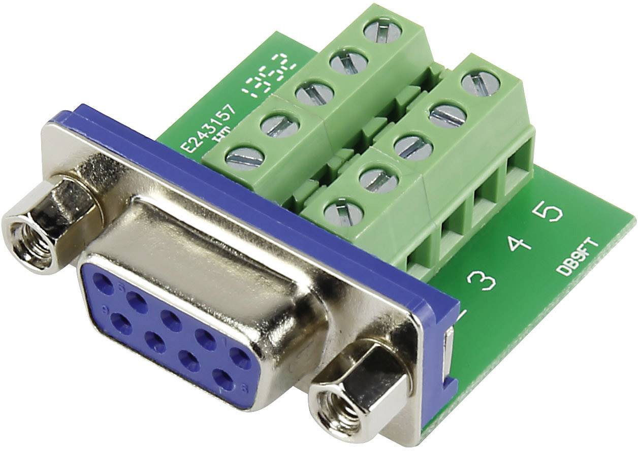 TRU COMPONENTS 1229331 Złącze żeńskie D-Sub DSUB09F-10TB-2, rzędy: 2, styki: 9, 90 °, 1 szt. - obrazek 1