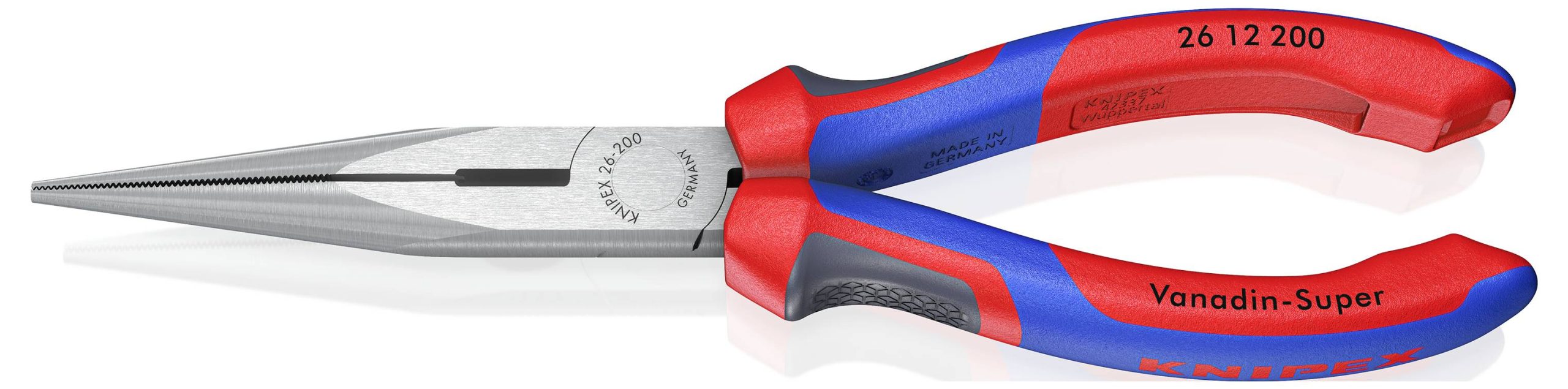 Knipex 26 12 200 do warsztatu Szczypce płaskie, okrągłe proste stal elektrotechniczna wanadowa 200 mm - obrazek 1