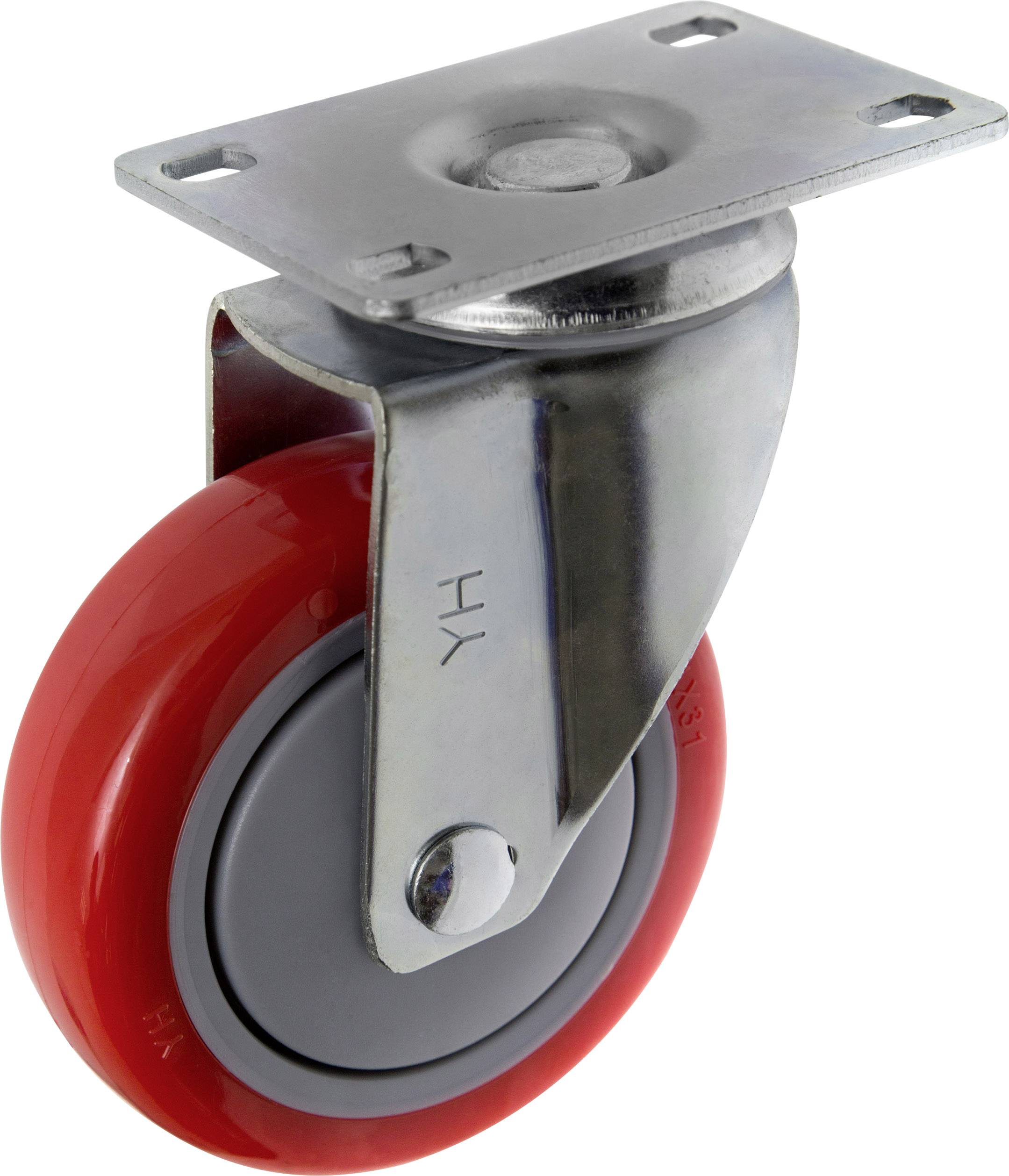 TOOLCRAFT TO-5137953 Kółko obrotowe PU 100 mm z płytką montażową Maksymalne obciążenie: 125 kg - obrazek 1
