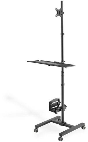 Digitus Wózek na komputer/monitor DA-90374 1 Wyświetlacz 43,2 cm (17″) – 81,3 cm (32″) czarny z regulowaną wysokością, P