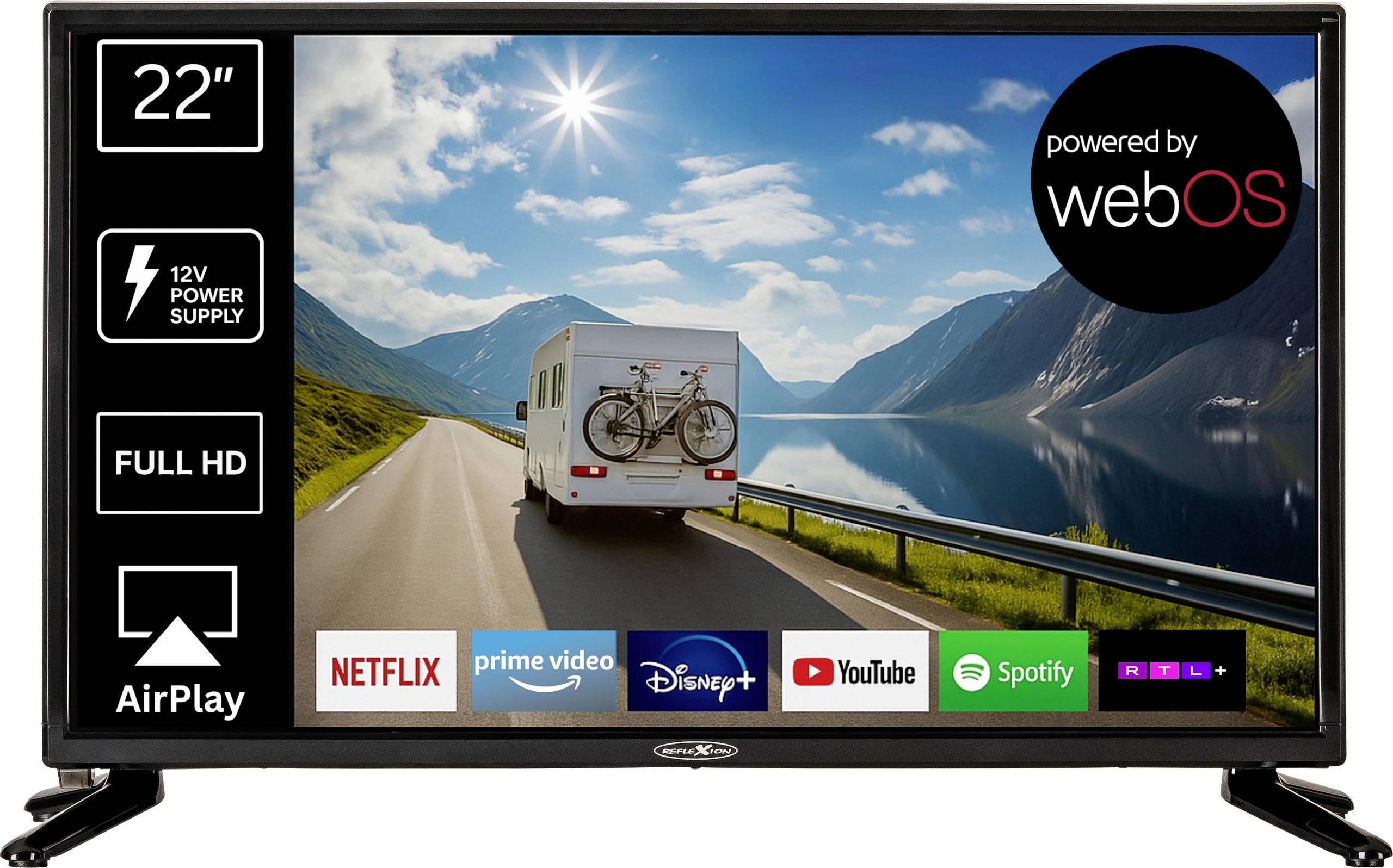 Reflexion LED22iBT Telewizor LCD 55 cm 22 cal EEK E (A - G) DVB-T2, DVB-C, DVB-S2, Full HD, Smart TV, WLAN, CI+ czarny - obrazek 1