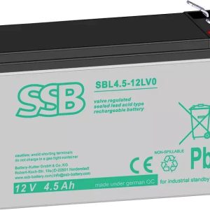 Akumulator ołowiowy SSB Electronic SBL4.5-12LV0 149456, AGM, 12 V, 4.5 Ah Akumulator ołowiowy SSB Electronic SBL4.5-12LV0 149456, AGM, 12 V, 4.5 Ah