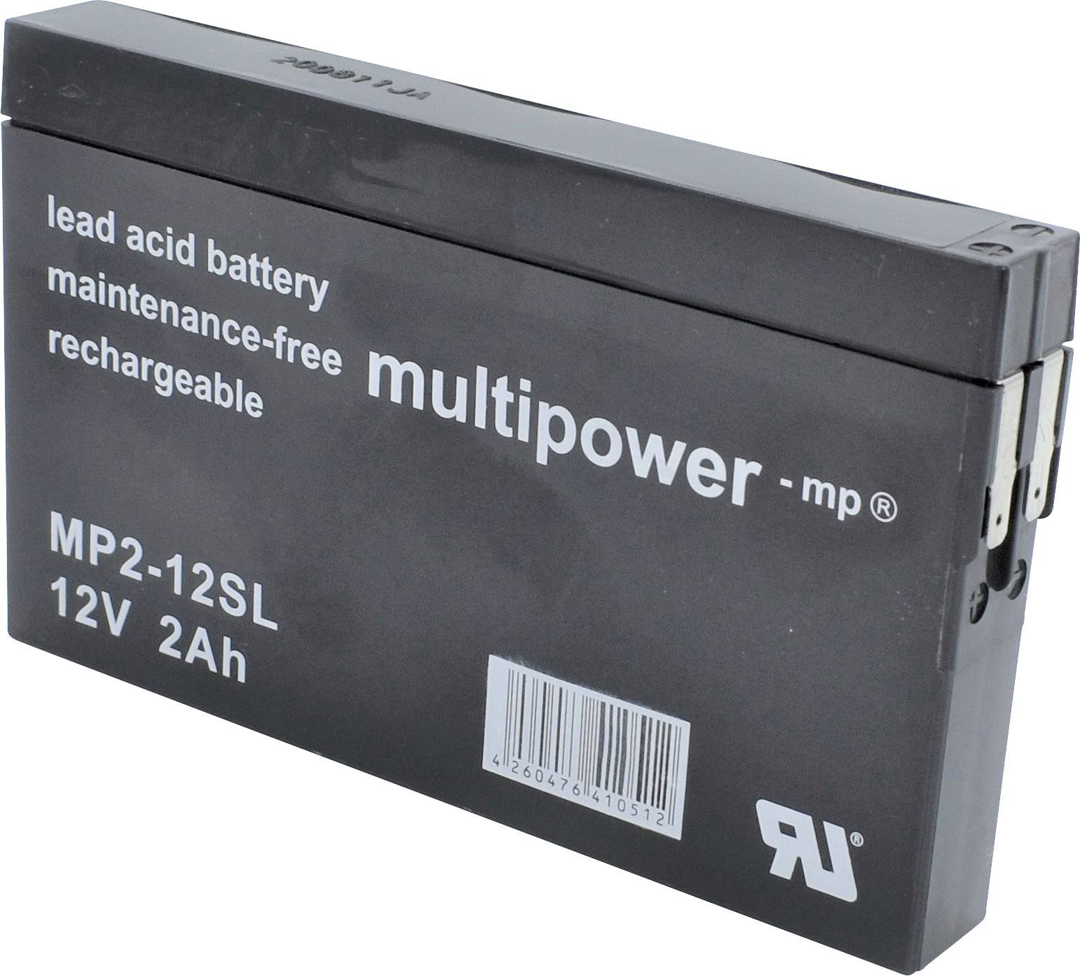 Akumulator ołowiowy multipower MP2-12SL MP2-12SL, AGM, 12 V, 2 Ah - obrazek 1