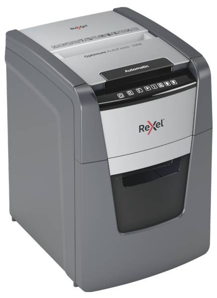 Rexel Optimum AutoFeed+ 100X Niszczarka 100 ark. Mikronacięcia 4 x 28 mm P-4 34 l Niszczy także spinacze do papieru, zsz - obrazek 1