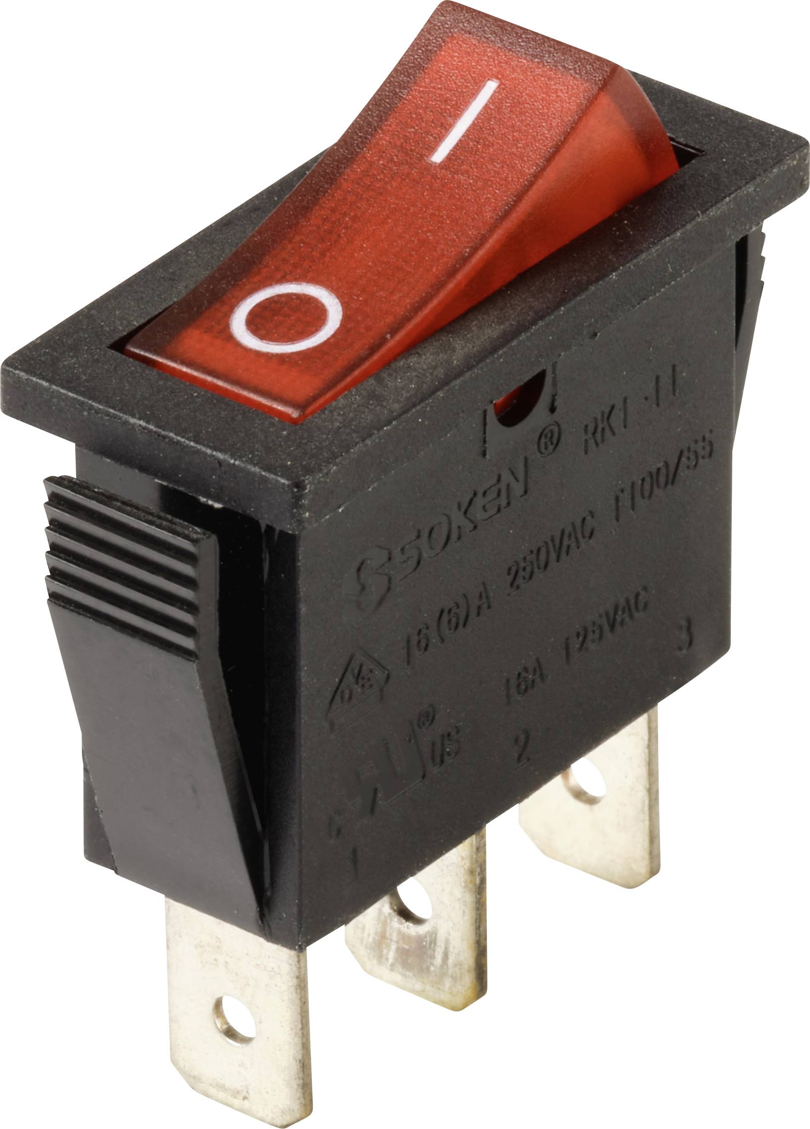 TRU COMPONENTS TC-13599540 Przełącznik kołyskowy 250 V/AC 16 A 1 x wył/wł zatrzask 1 szt. - obrazek 1