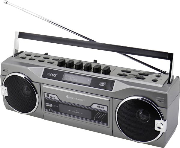 Retro magnetofon kasetowy z radiem soundmaster DAB+, FM