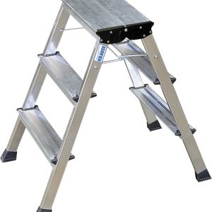 Drabina aluminiowa z kółkami Krause 130068, 2 x 3 stopnie, składana, max. 2,44 m Drabina aluminiowa z kółkami Krause 130068, 2 x 3 stopnie, składana, max. 2,44 m