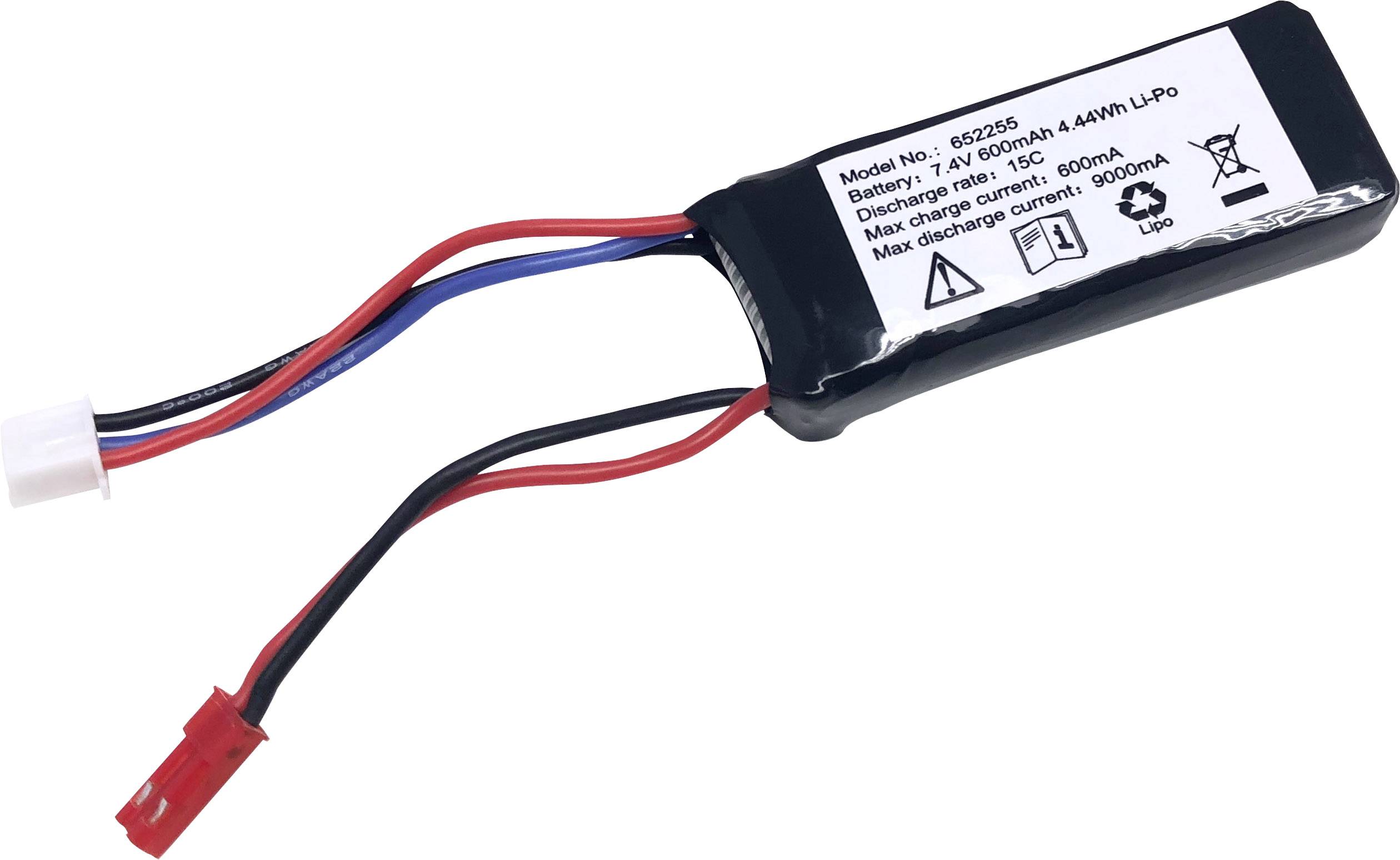 Pakiet akumulatorów (LiPo) 7.4 V 600 mAh 15 C Reely Softcase Gniazdo BEC - obrazek 1