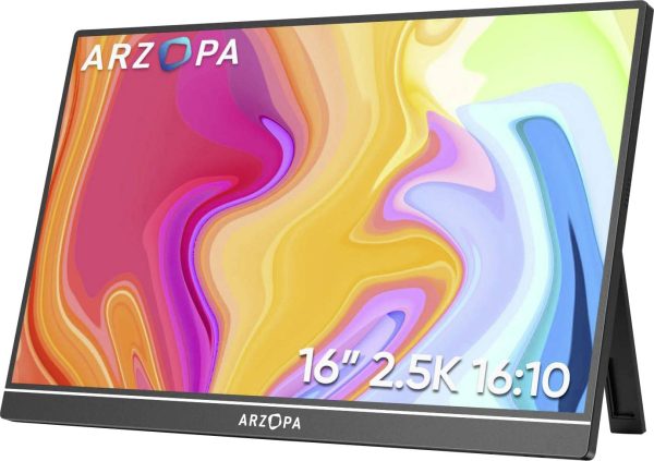 Arzopa Z1RC Przenośny monitor EEK A (A – G) 40.6 cm (16 cal) 2560 x 1600 px 16:10 25 ms HDMI, USB-C® (DP Alt Mode), USB-