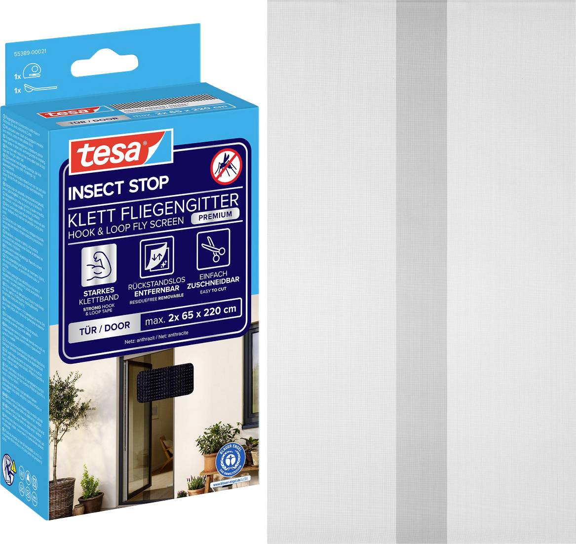 Moskitiera na drzwi Tesa Insect Stop Comfort, 120 x 220 cm - obrazek 1