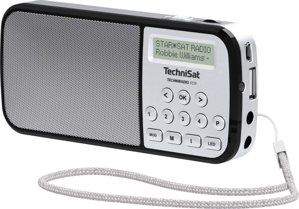 Radio kieszonkowe TechniSat Techniradio RDR DAB+, fale metrowe (VHF) latarka kieszonkowa srebrny