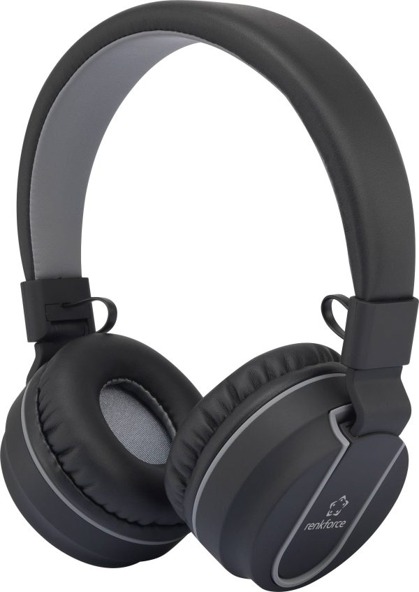 Słuchawki Bluetooth Renkforce RF-BTK-100 RF-4731720, 20 – 20 000 Hz, czarny, szary