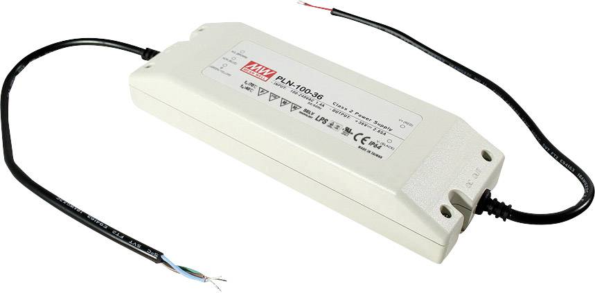 MEAN WELL PLN-100-24 Sterownik LED, Transformator LED Stałonapięciowy, Stałonaprądowy 96 W 4 A 18 - 24 V/DC Układ PFC, Z - obrazek 1