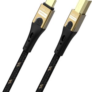 Oehlbach USB-C Kabel USB 2.0 USB-C®, Złącze męskie USB-B 1 m czarny/złoty ekranowanie plecione D1C9547 Oehlbach USB-C Kabel USB 2.0 USB-C®, Złącze męskie USB-B 1 m czarny/złoty ekranowanie plecione D1C9547