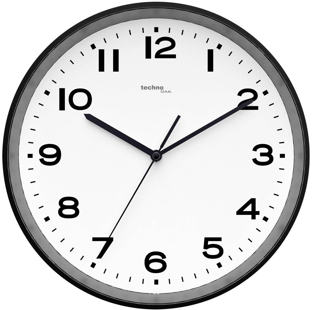Techno Line WT 8500-3 schwarz Sterowany radiowo Zegar ścienny 30 cm x 41 mm czarny - obrazek 1